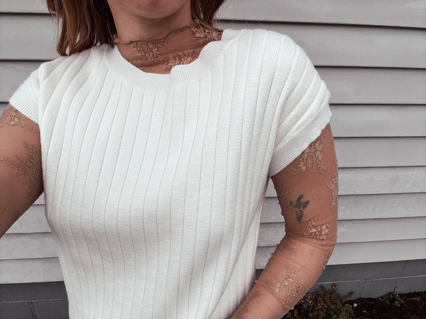 Sheer Layer Top: Taupe