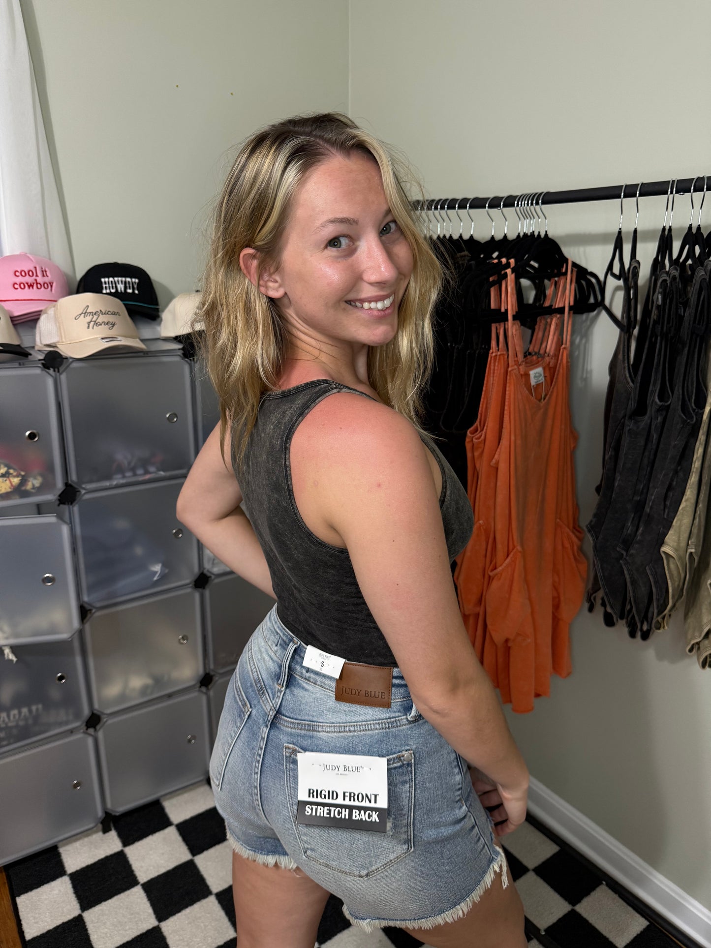 Mineral wash bodysuit: ASH BLACK