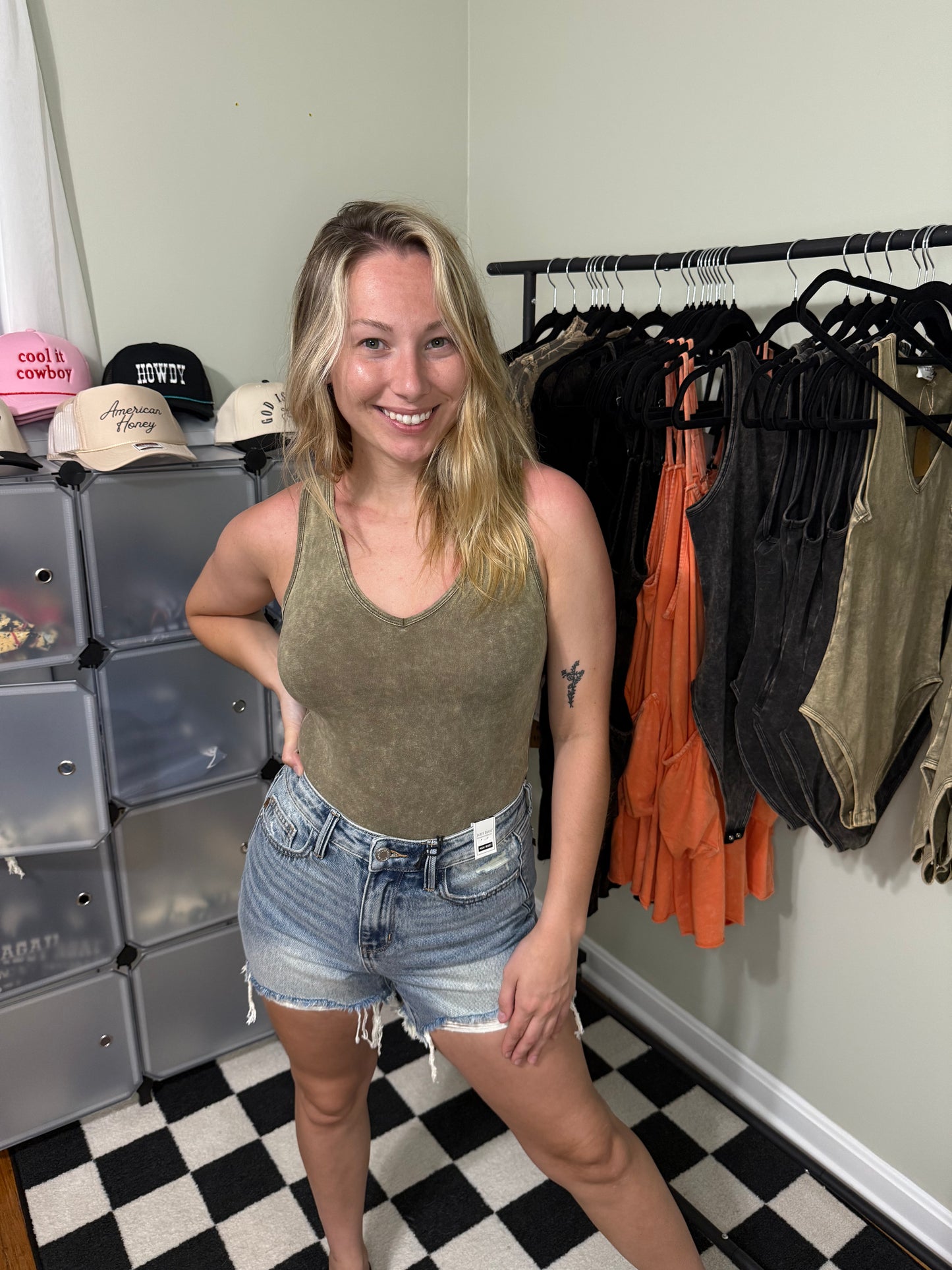 Mineral wash bodysuit: MOCHA