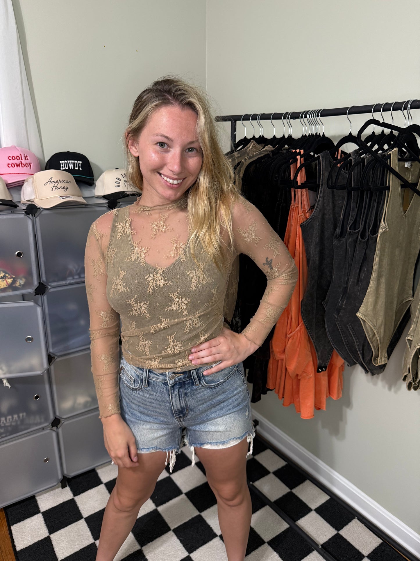 Mineral wash bodysuit: MOCHA