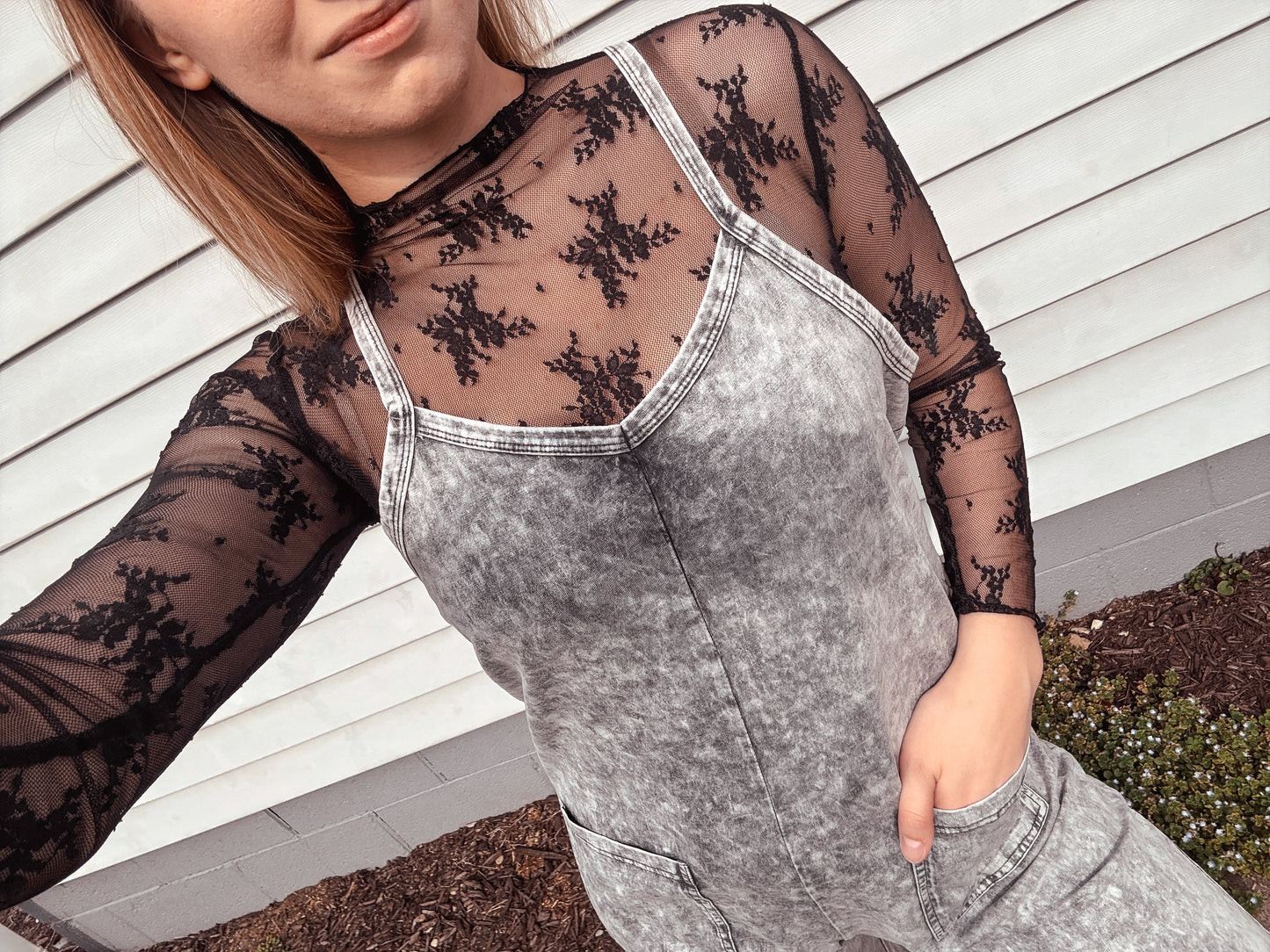 Sheer Layer Top: Black