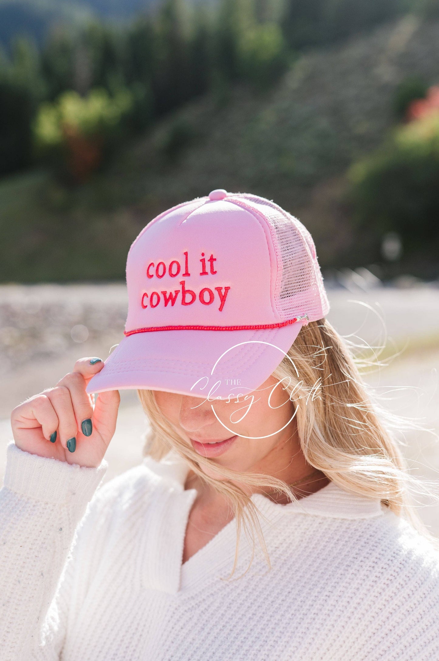 Embroidered "Cool it Cowboy" Trucker Hat